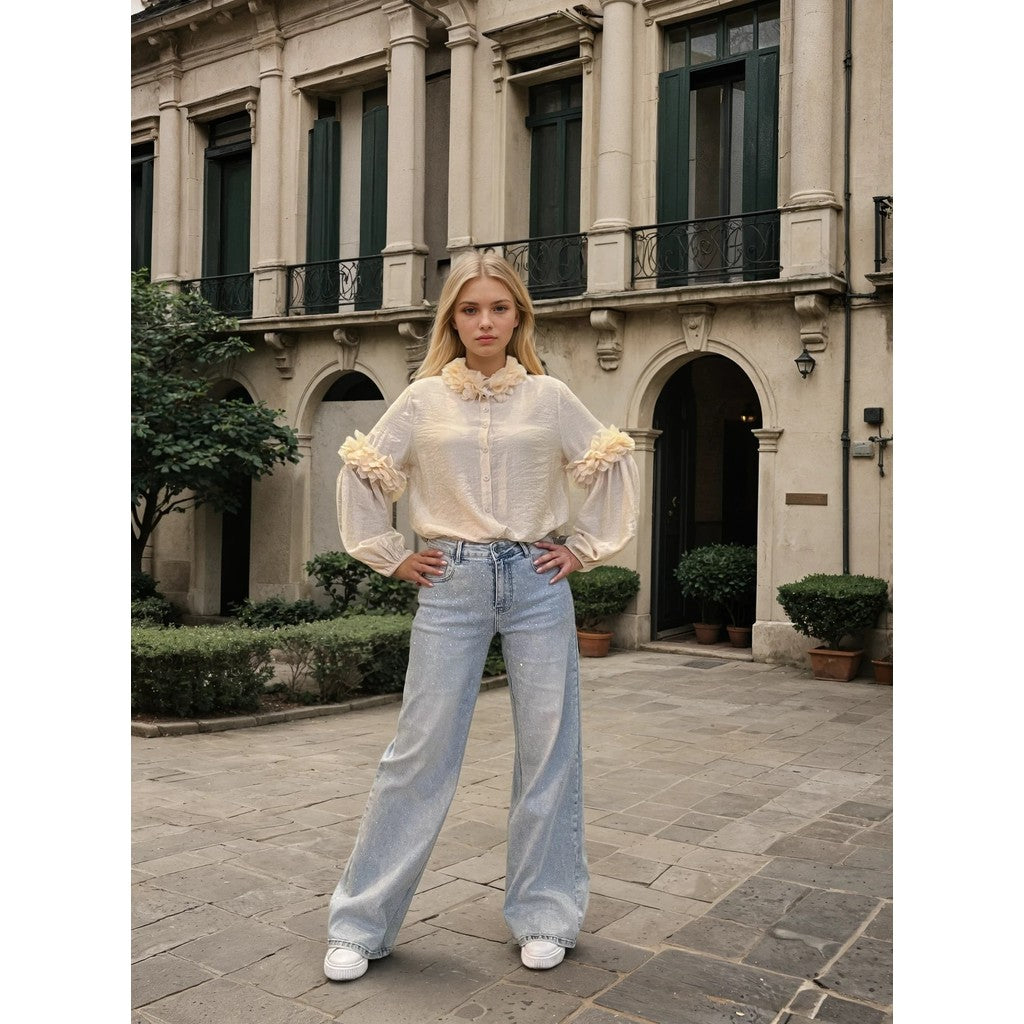 DIAMOND MIX WIDE JEANS