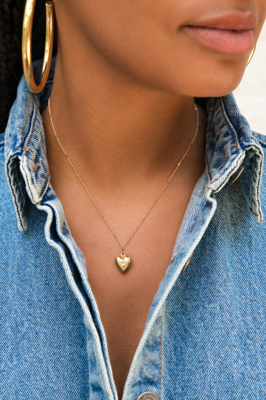 Necklace heart birthstone
