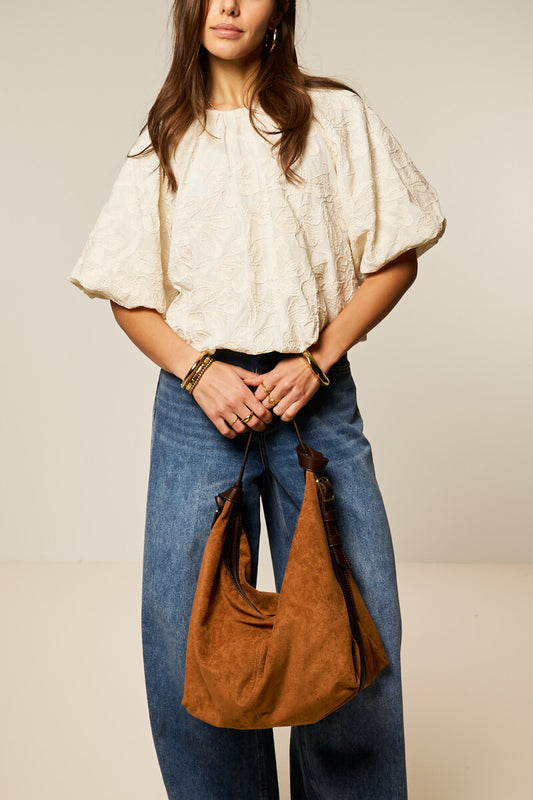 Bag large suede brown