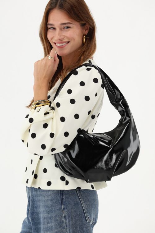 Bag shoulder pu shinny black