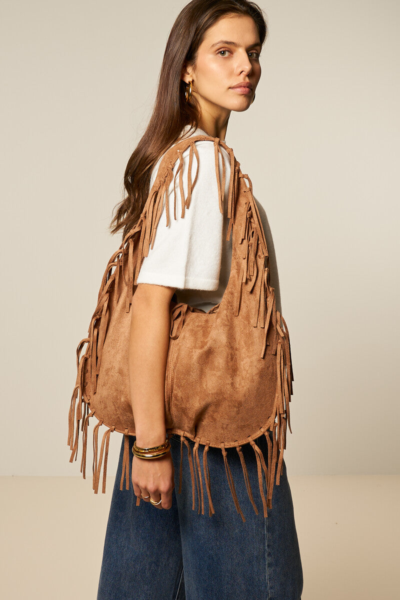 Bag shopper fringes suede