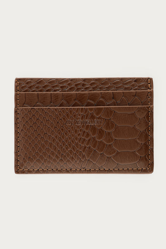 Card holder croco light brown