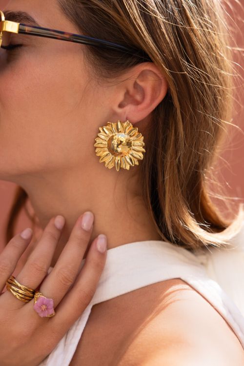 Earstud statement sunflower