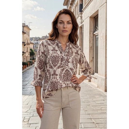 BELLA FRILL PAISLEY BLOUSE