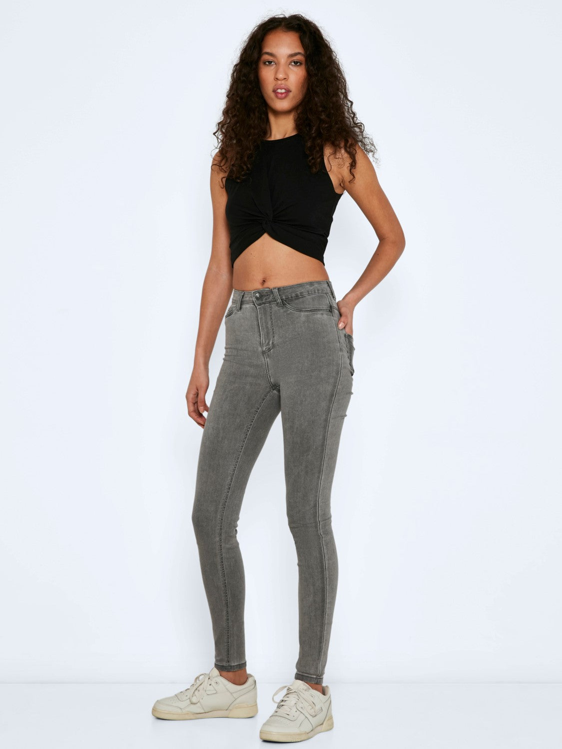 NMCALLIE HW SKINNY JEANS-L.Grey