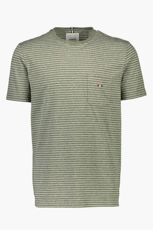 Fine striped o-neck tee